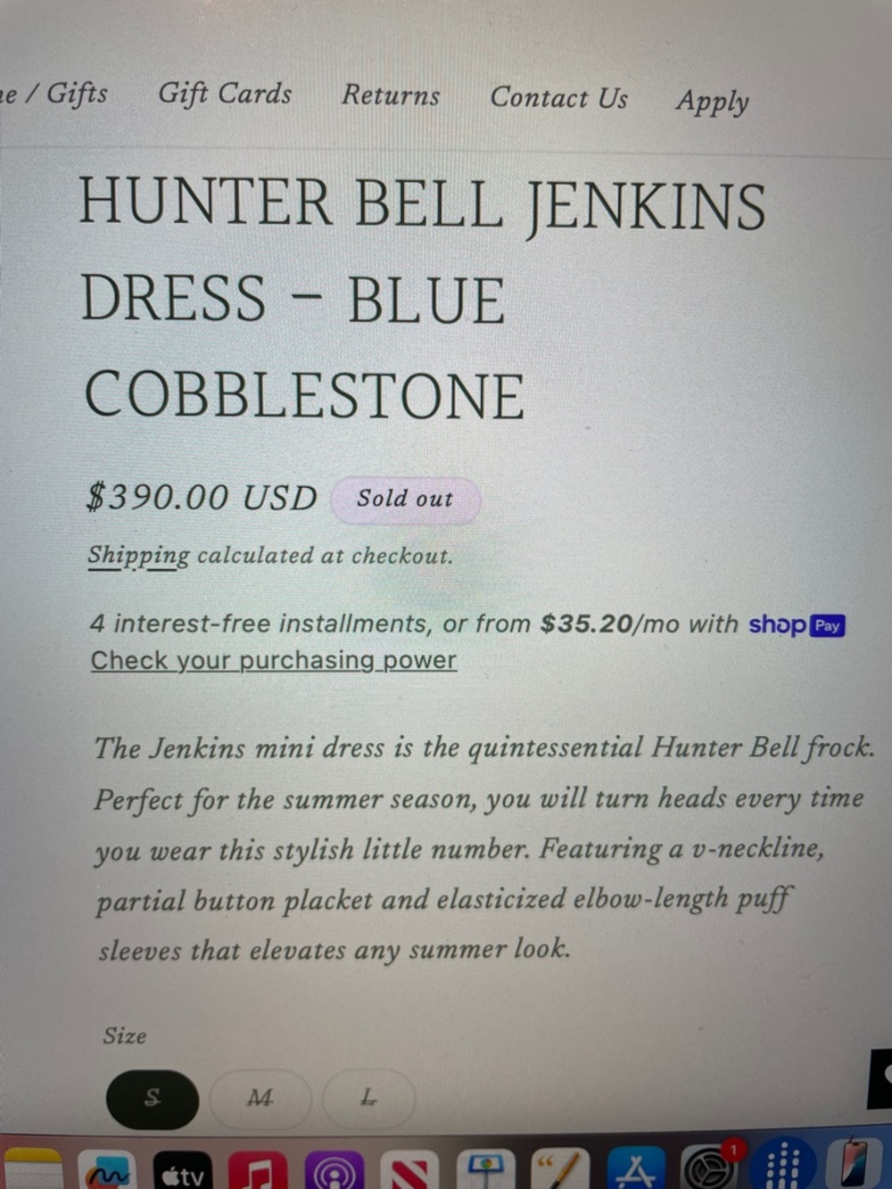Hunter Bell blue cobblestone Jenkins dress sz M - Picture 8 of 8